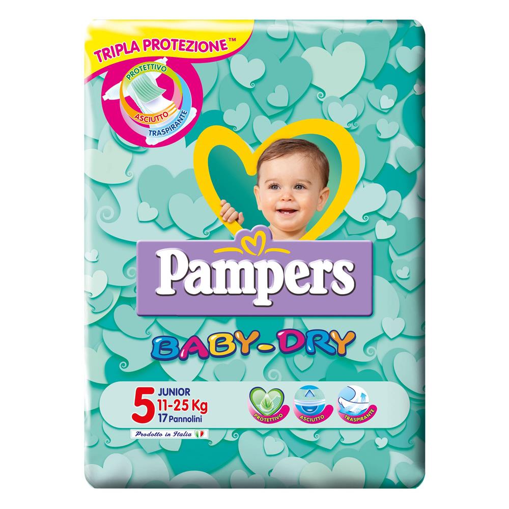 PAMPERS BABY DRY PANNOLINI 5 JUNIOR