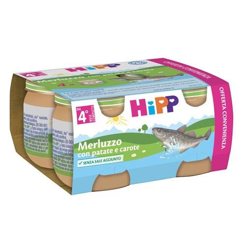 HIPP OMO PESCE 4X80 MERLUZZO CON PATATE E CAROTE 