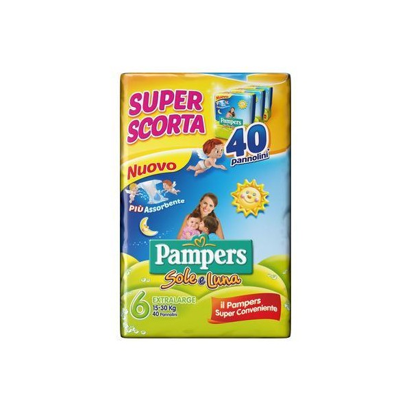 PAMPERS PANNOLINO SOLE E LUNA TRIPACK TG 6 EXTRALARGE