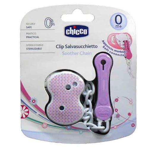 CHICCO CLIP C/CATENELLA ROSA