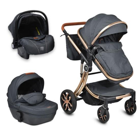 MONI BABY STROLLER 3 IN 1 BLACK