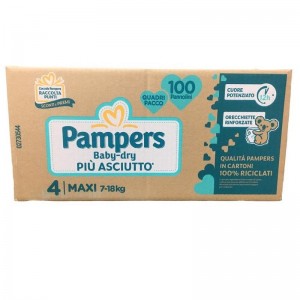 PAMPERS PANNOLINI BABY DRY PACCO TRIPLO TG 4 MAXI