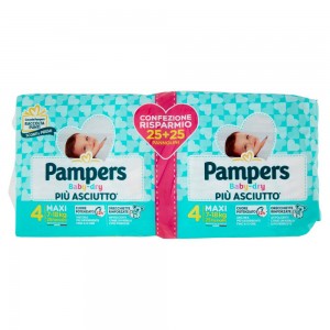 PAMPERS PANNOLINI BABY DRY PACCO TRIPLO TG 4 25+25