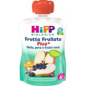 HIPP FRUTTA FRULLATA PLUS+ MELA,PERA E FRUTTI ROSSI