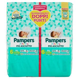 PAMPERS BABY DRY PANNOLINO DOPPIO 6 15-30KG 13+13