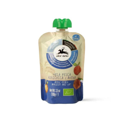 ALCE NERO FRULLATA 100GR MELA PESCA ALBICOCCA DOYPACK