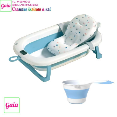 GAIA MILLE BOLLE BAGNETTO PIEGHEVOLE AZZURRO