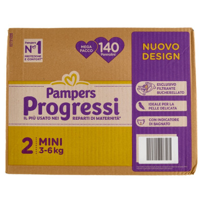 PAMPERS PROGRESSI PANNOLINO SUPER SCORTA TG.2 140PZ