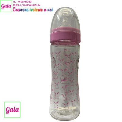 GAIA BIBERON VETRO 240ML ROSA