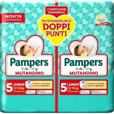 PAMPERS BABY DRY MUTANDINA DOPPIO TG.5